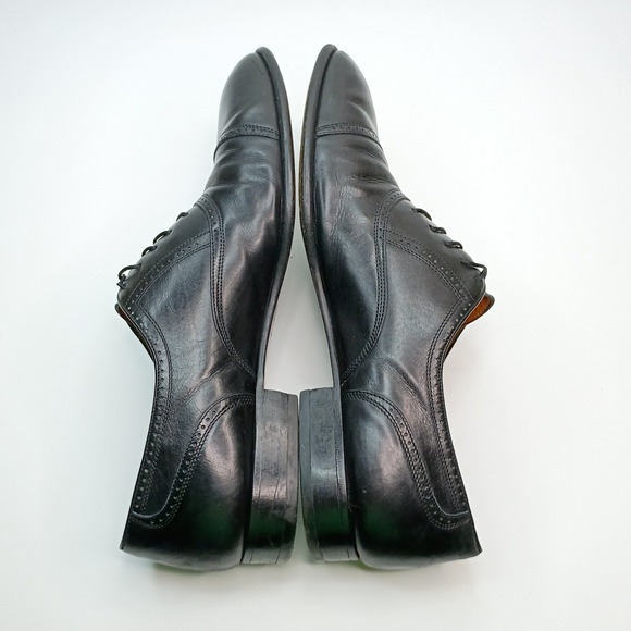Steeple Gate Men Black Leather Cap Toe Oxford Dress Shoe Vero Cuoio Italy Sz 12 main image 7